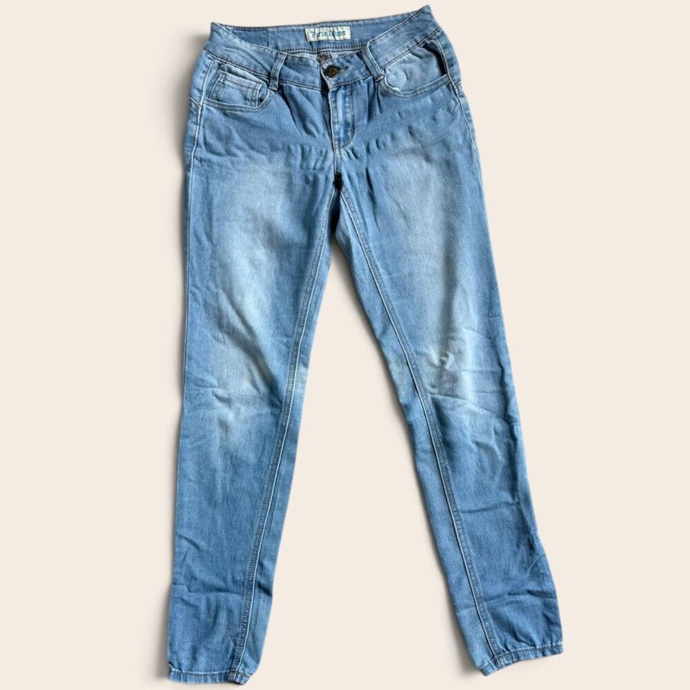 Vintage Y2K Paris Blues Low Rise Slim Straight Jeans Light Wash Size 1